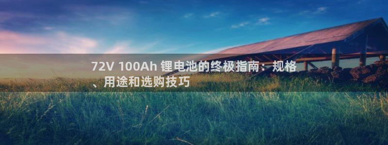 尊龙凯时人生就是博·(中国)官网最新：72V 100Ah 锂电池的终极指南：规格
、用途和选购技巧
